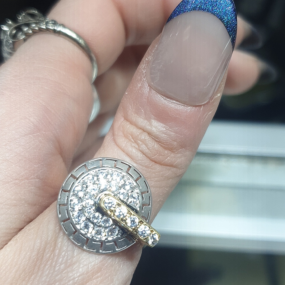 Ufo style turtle shell 14k gold ring